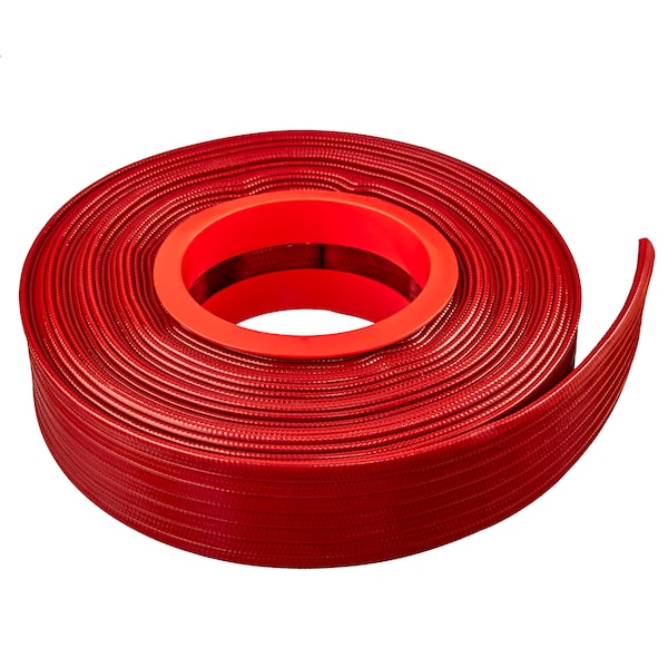 1.5"x100Ft High Pressure Red Lay Flat Discharge and Backwash Hose